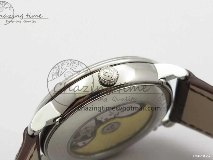 0302 Villeret 6654 SS Complicated Function OMF 1:1 Best Edition White Dial on Brown Leather Strap A6654 V Popular 7904